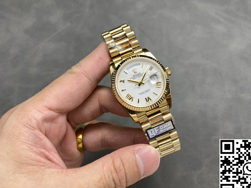 Tungsten White Rolex Factory v5 36mm Date M128238-0113 Gold Day Dial Steel Yellow QF 0501